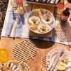 Seafood Stripe Medium Dinner Plate, 8.5 Inch