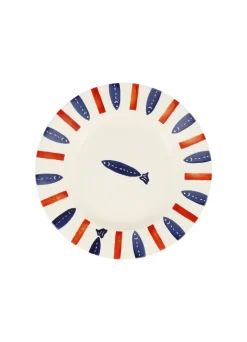 Seafood Stripe Medium Dinner Plate, 8.5 Inch