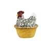 Seconds Handpainted Silver Small Hen On Nest