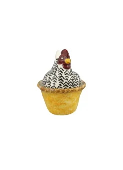Seconds Handpainted Silver Small Hen On Nest