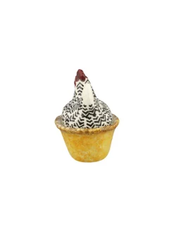 Seconds Handpainted Silver Small Hen On Nest