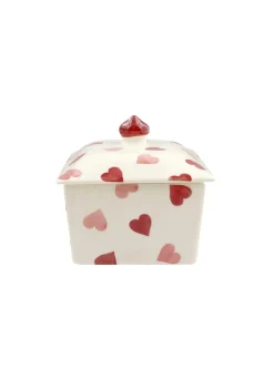 Seconds Pink Hearts Small Butter Dish